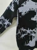 kkboxly  Men's Splash Ink Sweater For Spring/autumn/winter, Stylish Pullover Knit Sweater, Plus Size