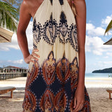 Kkboxly   Bohemian Halter Dress, Casual Every Day Dress For Summer & Spring, Women's Clothing