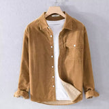 kkboxly  Stylish Men's Casual Lapel Shirt - Comfortable Button-Up Long Sleeve Shirt for Everyday Wear