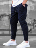 kkboxly  Solid Color Men's Spring Summer Thin Drawstring Sweatpants With Pockets For Outdoor, Running Jogging