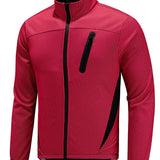kkboxly  Men's Thickened Warm Jacket, Coat Windproof Waterproof Coldproof Mountain Bike Riding Suit, Winter Reflective Top