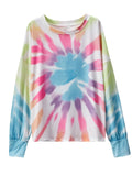 kkboxly  Tie Dye Long Sleeved T-shirts, Comfort Loose Crew Neck Active Comfort Sweatshirt, Women's Clothing