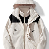 kkboxly  Stay Protected in Style: Men's 3-in-1 Windbreaker Jacket with Detachable Liner for Winter Outdoors
