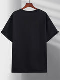 kkboxly  Plus Size Men's Casual Chic Sports T-Shirts, "FAITH" Graphic Round Neck Comfy Tees Top Summer Clothes