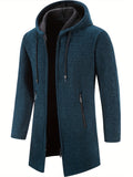 kkboxly  Men's Full Zip Up Casual Warm Hooded Cardigan, Regular Fit Knitted Sweater Jacket Coat With Pockets For Winter Fall