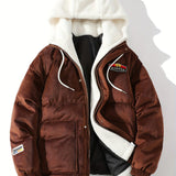 kkboxly Men's Classic Warm Hooded Jacket, Casual Zip Up Comfy Coat For Fall Winter Outdoor, Gift For Men