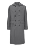kkboxly  Men's Trendy Retro Double Breasted Long Sleeve Coat Windbreaker Lapel Long Overcoat For Autumn Winter