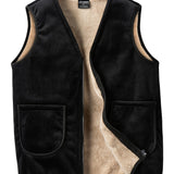 kkboxly  Winter Men's Double-sided Fleece Vest Autumn And Winter Thick Waistcoat