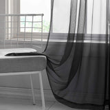 kkboxly 1pcs/set Pure Colour Sheer Voile Window Treatment With Rod Pocket Curtain Panels Suitable For Use In Kitchens, Bedrooms, And Living Rooms (white 52x84)