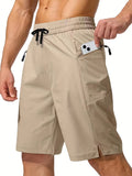 kkboxly  Men's Zip Pocket Swimming Trunks, Swimwear, Quick Dry Lightweight Breathable UV Protection Beach Shorts, Mens Clothing