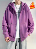 solvbao  Men's Hooded Jacket Casual Long Sleeve Hoodies With Zipper Gym Sports Hooded Coat For Spring Fall