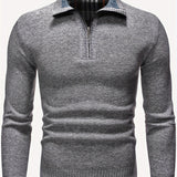 kkboxly  Men's Stand Collar Jacquard Knitting Thickened Warm Sweater