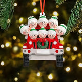 Christmas Family Car Resin Ornament - Festive Garden & Home Decor Hanging Charm