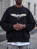 kkboxly  Big Eagle Print Men's Crew Neck Long Sleeve Sweatshirt, Casual Wear, Men's Clothing