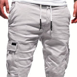kkboxly  Classic Design Cargo Shorts, Men's Casual Multi Pocket Waist Drawstring Cargo Shorts For Summer Outdoor