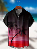 kkboxly  Coconut Tree Print Men's Casual Short Sleeve Hawaiian Shirt, Men's Shirt For Summer Vacation Resort Best Sellers