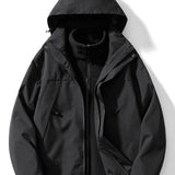kkboxly  Stay Protected in Style: Men's 3-in-1 Windbreaker Jacket with Detachable Liner for Winter Outdoors