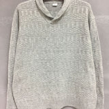 kkboxly  Plus Size Men's Shawl Neck Geometric Pattern Pullover Long Sleeve Sweater