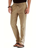 Men's Business Casual Pants European And American Loose Elastic Waist Cotton All-match Solid Color Men's Long Pants
