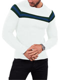 kkboxly  Men's Crewneck Sweater Stylish Knitted Pullover, Slim Fit Jumper Tops