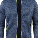 kkboxly  Elegant Mid Stretch Cardigan, Men's Casual Full Zip Up Cardigan Sweater Coat For Fall Winter