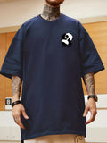 kkboxly  Plus Size Men's Casual Graphic Tees For Summer, "Cute Panda" Print Crew Neck Oversized T-shirts, Trendy Chic Outfit Men's Clothings