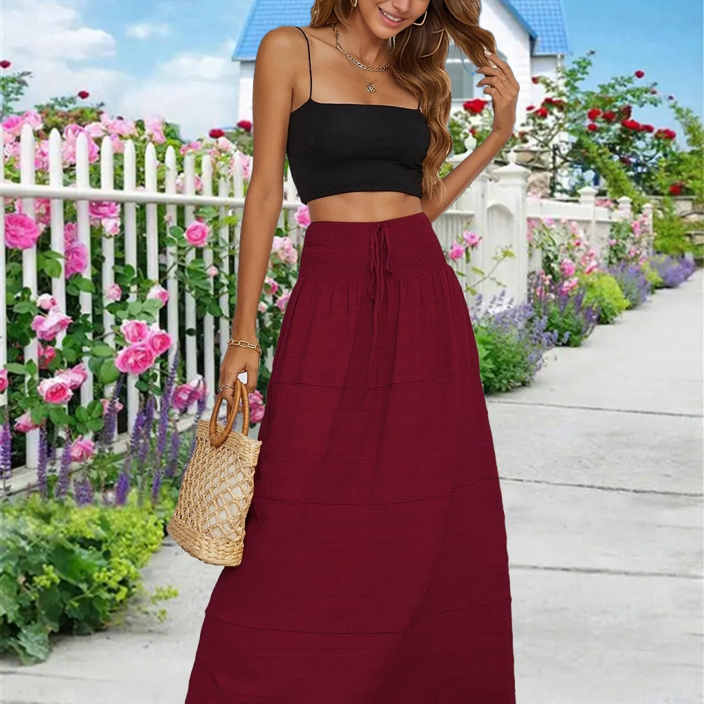 kkboxly  Casual Loose Simple Solid High Waist Fashion Skirts, Women's Clothing