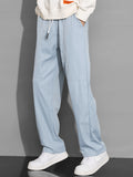 kkboxly  Men's Drawstring Pants Beach Pant Solid Casual Loose Pants Streetwear Hip Hop Rapper Style