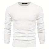 Men's Solid Color Crew Neck Slim Fit Knit Sweater