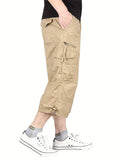 dunnmall  kkboxly  Street Style Men's Casual Cargo Capris Jeans With Pocket, Men's Outfits