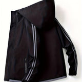 kkboxly  Men's Hooded Windbreaker Jacket For Outdoor Activities