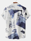 kkboxly  New For , Men's Loose Casual Printed Short Sleeve Shirt Christmas Gifts