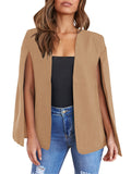 Solid Split Sleeve Blazer Jacket, Casual Open Front Cape Outerwear, Women's Clothing