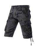Men's Cotton Casual Multi Pocket Outdoor Camouflage Cargo Shorts No Belt