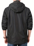 kkboxly  Multi Pocket Hooded Windbreaker Jacket, Men's Casual Quick Drying Military Jacket Coat For Fall Winter Outdoor Activities