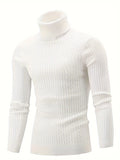 Plus Size Men's Cable Knit Sweater Stylish Turtleneck Pullover Fall Winter, Men's Clothing