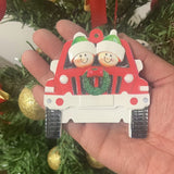 Christmas Family Car Resin Ornament - Festive Garden & Home Decor Hanging Charm