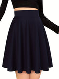 kkboxly  Preppy Pleated Skater Skirts, Elegant High Waist A Line Casual Skirts, Women's Clothing