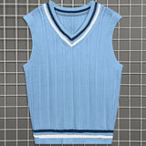 kkboxly  Elegant Slightly Stretch Preppy Vest, Men's Casual Vintage Style V Neck Vest For Fall Winter