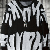 Men's Trendy Knitted Pullover, Casual Slightly Stretch Breathable Loose Sweater For Outdoor Fall Winter