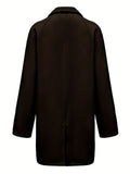 kkboxly  Men's Single Breasted Trench Coat, Casual Elegant Wool-like Fabric Overcoat For Fall Winter
