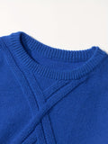 kkboxly  Men's Argyle Textured Sweater For Spring & Autumn, Knit Pullover Sweater For Males, Plus Size