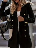 kkboxly  Women Business Casual Work Blazers Slim Fit Open Front Coat, Draped Button Double Breasted Cardigan Outerwear, Women's Clothing