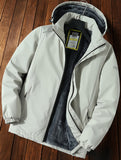kkboxly  Warm Thick Hooded Windbreaker Jacket, Men's Casual Jackets By Activity For Fall Winter Outdoor Activities