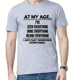 2025 Men's Funny 'I Just Can't Remember Everything' Print T-Shirt - Casual Short Sleeve Tee for Summer, Spring, and Fall - Perfect Gift Idea