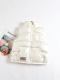 Kids/ Teens Metallic Heavy-Weight Puffer Vest Windproof Padded Sleeveless Gilet Boys And Girls Winter Vest