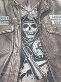 kkboxly  Fake Denim Vest Pattern, Street Wear, Men's Novelty Round Neck T-Shirt, Mens Clothing