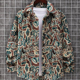 kkboxly  Allover Print Stylish Jacket For Fall Winter School