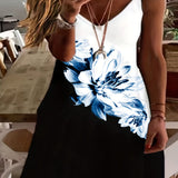 Kkboxly   Floral Print Spaghetti Dress, Sleeveless V-neck Cami Dress, Casual Every Day Dress, Women's Clothing