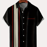 kkboxly  Men's Hawaiian Shirt - Plus Size Block Color Short Sleeve Button Down Dress Shirt